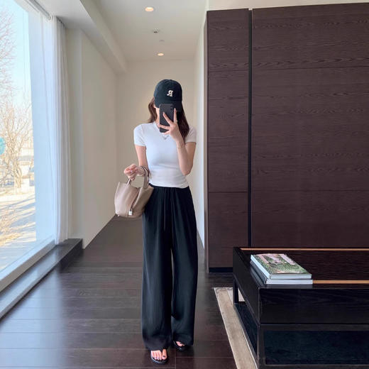 2025重磅醋酸缎面凉感高腰宽松垂感休闲直筒阔腿裤女春夏新款！ 商品图1
