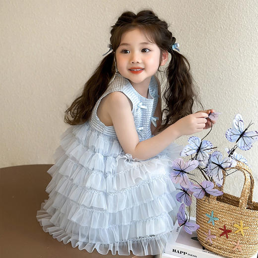 【夏季新品！洋气时尚连衣纱裙】女童蝴蝶结连衣纱裙 夏季新款时尚小女孩 洋气公主裙 中小童裙子-QQ 商品图5
