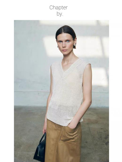 Chapter by/CBS23K17/高品质纱线短款冰凉感显瘦镂空马甲 商品图4