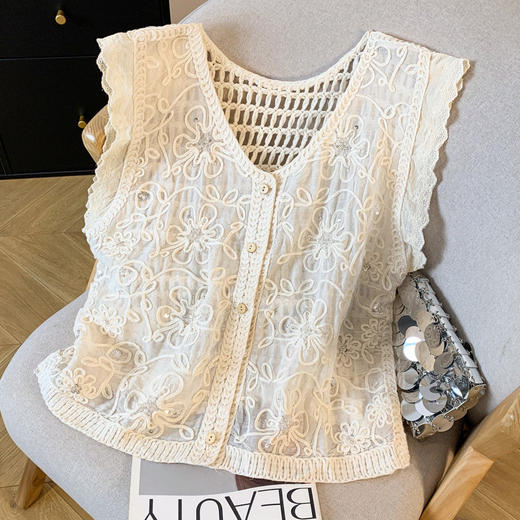 雀说纯色夏季新品宽松显瘦遮肉时尚气质V领无袖背心吊带AL2161 商品图0