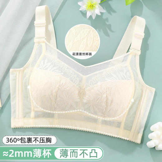 雅黛俪大胸显小显瘦夏季薄款文胸提拉防下垂调整型胸罩轻薄透气 商品图0