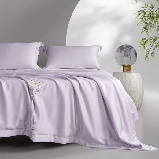 梦洁 01844 天丝棉水洗有机纯蚕丝夏被：中国 蒸蒸日上（烟紫) 商品图3