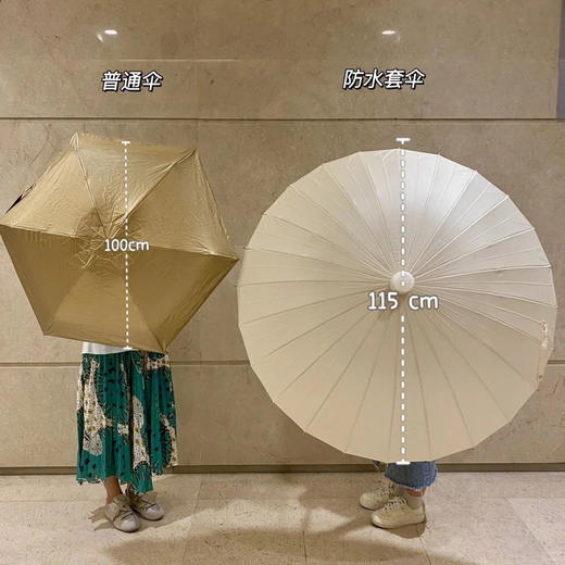 【24骨直柄防水套伞】 伞届天花板 自带防水套 以后下雨坐地铁不用套塑料袋了 出口日本品质!超大号!全家可用!!24骨加固筋骨，115cm超宽伞下直径!!台风天都不怕! 商品图7