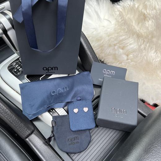 F514 Apm Monaco粉色贝母爱心耳钉 商品图2