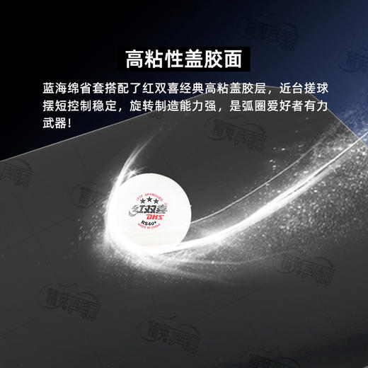 DHS红双喜蓝省乒乓球胶皮蓝海绵省套狂飚3省套狂飙3省队狂3省狂三蓝海绵粘性反胶乒乓球套胶 商品图3