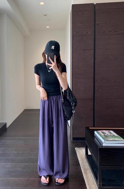 2025重磅醋酸缎面凉感高腰宽松垂感休闲直筒阔腿裤女春夏新款！ 商品图6