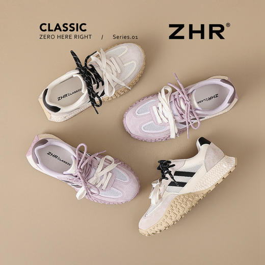 ZHR厚底德训鞋女夏季2025新款休闲软底运动透气增高阿甘网面鞋 商品图2