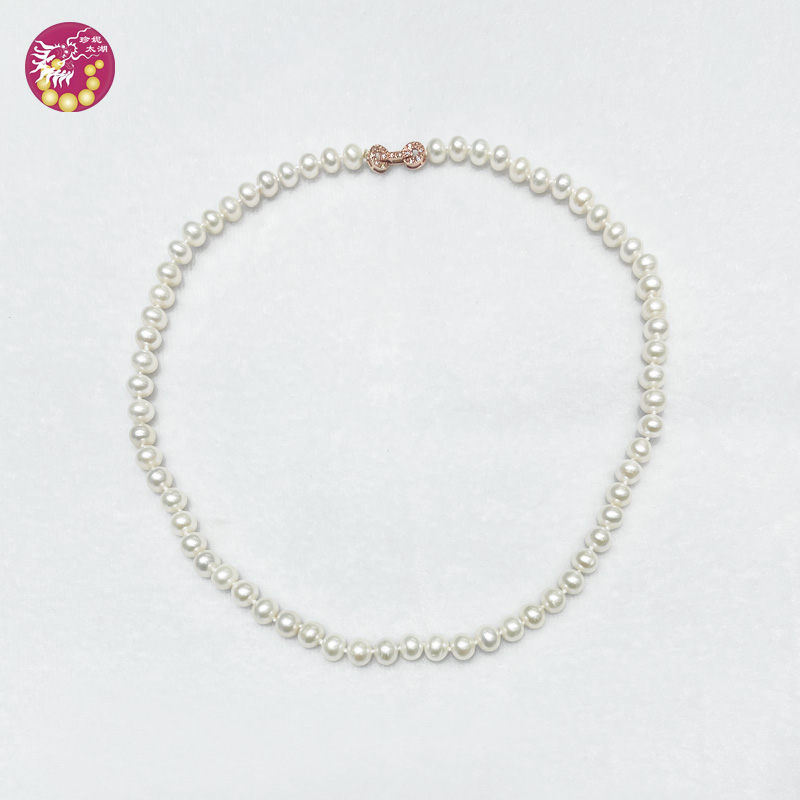 珍珠项链-白珠【6.5-7.5mm】编号200066
