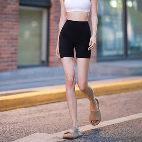 beemen裸感 三分短裤 瑜伽健身跑步短裤女 高腰收腹显瘦 面料轻薄透气 亲肤巨舒服 小个子 显瘦显腿长