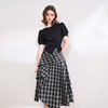 【解构主义】设计感不规则黑白格纹半身裙女夏季半裙V1150758 商品缩略图1