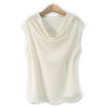 丁摩 真丝女士无袖背心荡领桑蚕丝T恤ws025 商品缩略图3