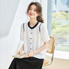 雀说绣花短袖撞色衬衫新款时尚休闲宽松薄款舒适女装衬衣AL7073 商品缩略图5
