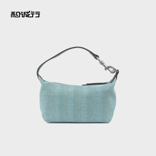 和诚行 2025新款牛皮拼接编织女包韩系休闲百搭单肩腋下包4180111 商品图3