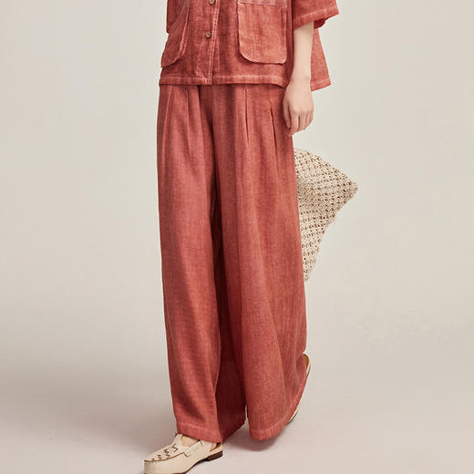 丁摩 苎麻新工艺炒色双口袋老钱风麻料两件套YBER237 商品图9