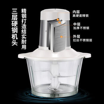 荣事达（Royalstar）绞肉机家用电动多功能料理机切菜婴儿辅食搅肉机肉馅蒜蓉机RS-JR30R5【2L-单刀单碗款】 /家用电器 /厨房小电 /绞肉/切菜机 商品图5