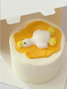 4英寸专场~躺平鸭(鸭子颜色随机)卡通小蛋糕系列-低糖处理无添加 商品图5
