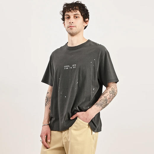 orslow T-SHIRT ORSL JPN PRINT (UNISEX) 复古水洗泼墨做旧T恤 商品图0