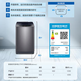海尔（Haier）波轮洗衣机小型全自动家用 8公斤 宿舍出租房神器