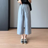 宽松气球裤一粒扣松紧腰高密棉宽松直筒阔腿九分裤女25夏款 商品缩略图5
