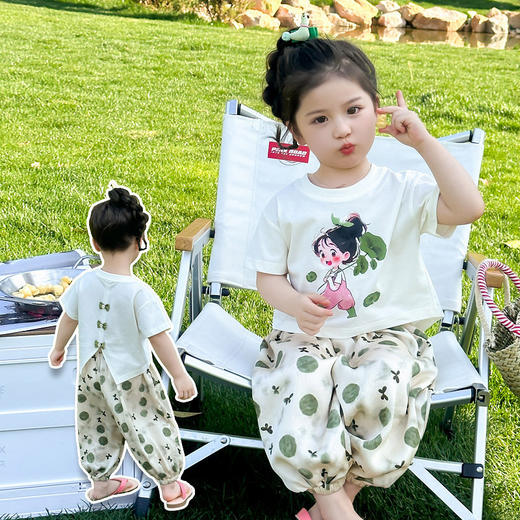 【时尚女孩活力出街，有颜值有腔调！】女童荷叶女孩套装 夏季新款时尚小女孩 洋气两件套中小儿童夏装-QQ 商品图3