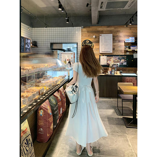 <曾小咸推荐>韩系polo领绑带短袖连衣裙女 商品图4