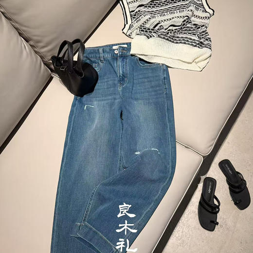 【卖完下架】良木礼良木礼直筒破洞牛仔裤（98230） 商品图0
