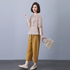 丁摩 苎麻女装两件套高端重工刺绣印花上衣休闲九分裤夏装2025新款麻料5ZF-905 商品缩略图3