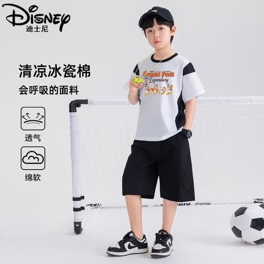 迪士尼男童短袖套装夏季2025新款儿童运动服薄款男大童短裤两件套 商品图1