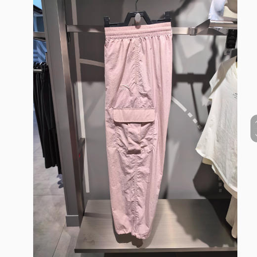 安踏女装2025休闲时尚宽松冰丝梭织抽绳直筒工装裤162538501 商品图0