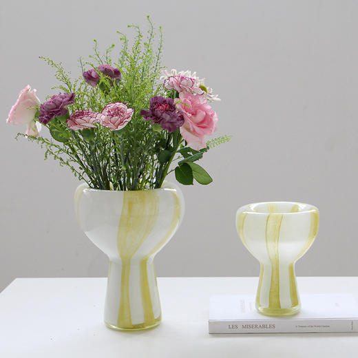 中古磁粉条纹玻璃花瓶花插摆件工艺品 商品图4