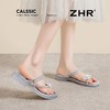 ZHR则则蝴蝶水钻夹趾凉鞋女鞋2025夏季新款时髦简约百搭平底拖鞋 商品缩略图9
