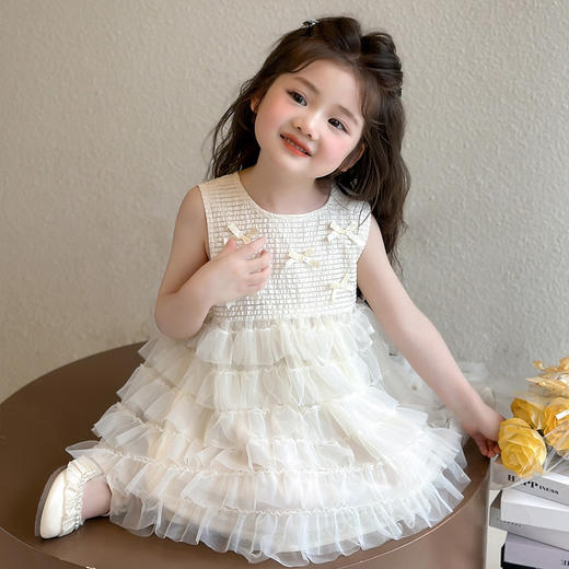 【夏季新品！洋气时尚连衣纱裙】女童蝴蝶结连衣纱裙 夏季新款时尚小女孩 洋气公主裙 中小童裙子-QQ 商品图2
