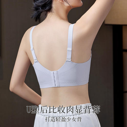 【大胸提拉防垂】夏季时尚蕾丝透气洞洞杯内衣女收副乳无钢圈文胸杏雨玉颜薄 商品图5