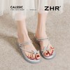 ZHR则则蝴蝶水钻夹趾凉鞋女鞋2025夏季新款时髦简约百搭平底拖鞋 商品缩略图8