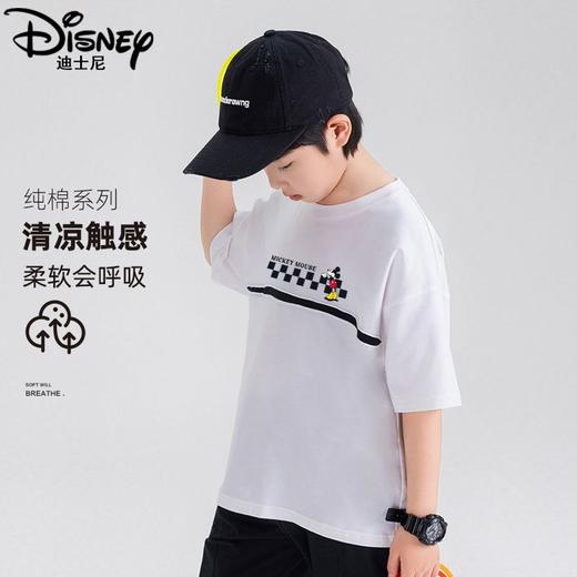 迪士尼男童短袖T恤纯棉儿童上衣半袖2025新款男大童体恤夏季薄款 商品图6