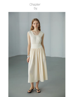 Chapter by/CBS23D31/夏季时髦U领简约连衣裙