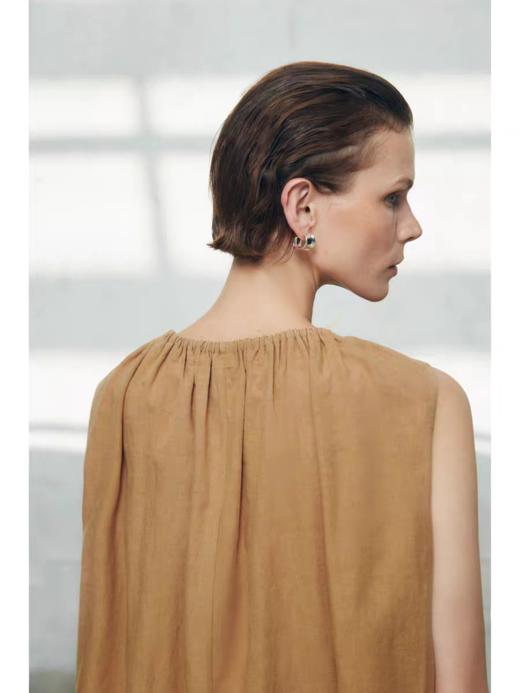 Chapter by/CBS23D25/夏日抽绳圆领褶皱设计无袖衬衫女士简约质感上衣 商品图2