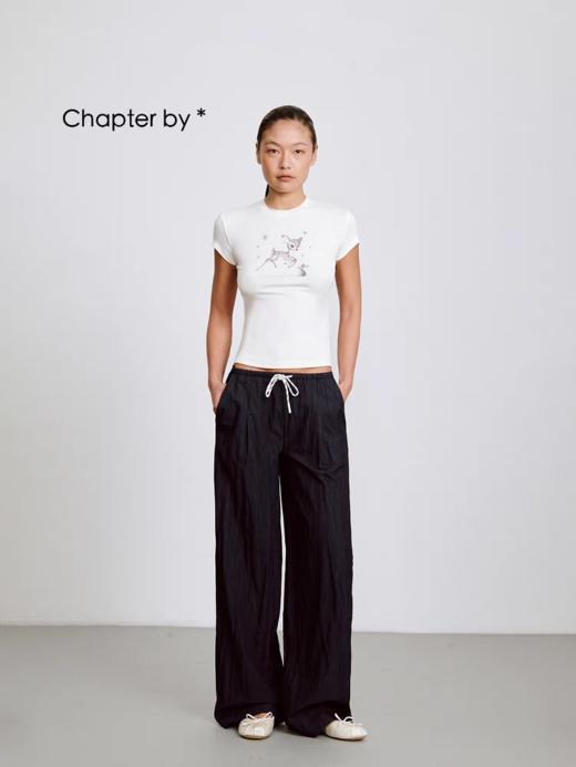 Chapter by/CB202502021/小鹿印花修身针织双色基础款短袖 商品图2