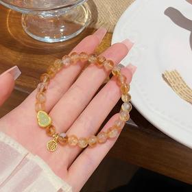 【金瑞·黄水晶葫芦手串】新中式黄水晶和田玉串珠手链 招财转运葫芦 小众叠戴国风手串