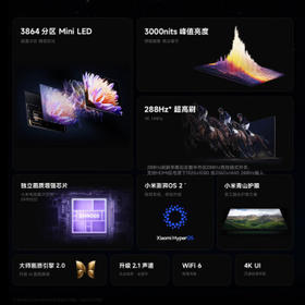 小米电视S Pro Mini LED 100英寸 3000nits 3864分区家电 L100MB-SP游戏电视平板智慧屏彩电显示器 /家用电器 /大 家 电 /平板电视