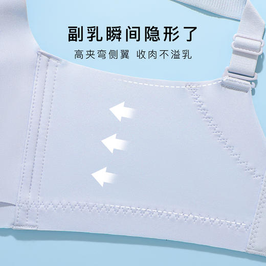 【大胸提拉防垂】夏季时尚蕾丝透气洞洞杯内衣女收副乳无钢圈文胸杏雨玉颜薄 商品图4