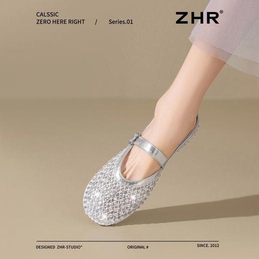 ZHR水钻透气玛丽包头拖鞋2025新款平底夏季外穿懒人优雅单鞋法式 商品图7