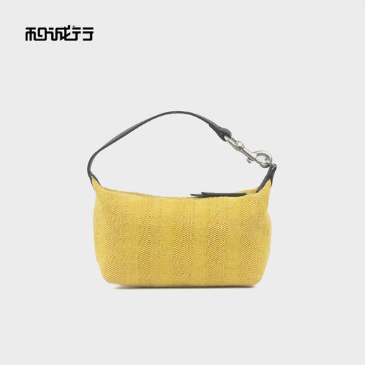 和诚行 2025新款牛皮拼接编织女包韩系休闲百搭单肩腋下包4180111 商品图4