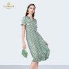乔万尼新款100%真丝V领修身印花中长款连衣裙ED2E403 商品缩略图2