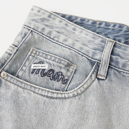 【新品上新】HX 夏季水洗牛仔五分裤微宽松Z207520004101 商品图4