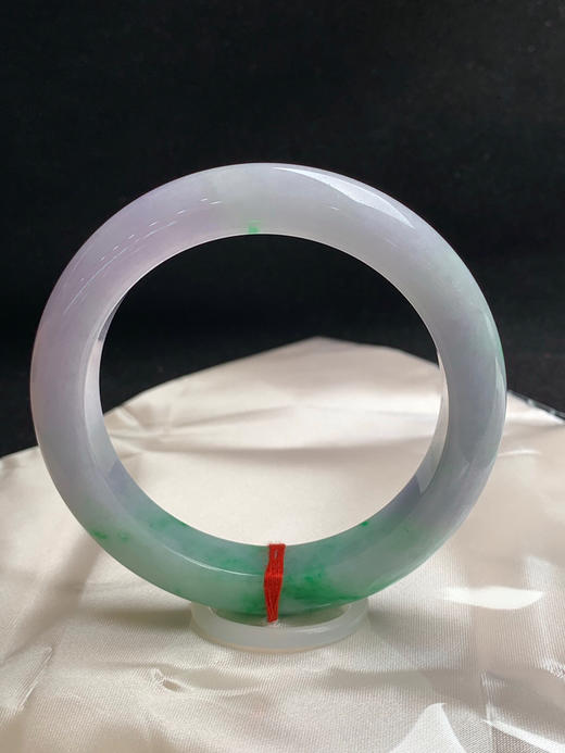 620121，61圈口，细腻春彩正圈平安镯，紫底飘辣绿 商品图3