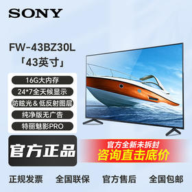 索尼SONY电视机43英寸显示器屏会议4K超高清FW-43BZ30L  IPS设计师面板