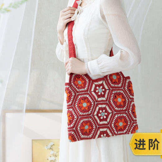 苏苏姐家岩彩拼花包手工DIY钩针编织4股棉毛线团自制包包材料包 商品图0