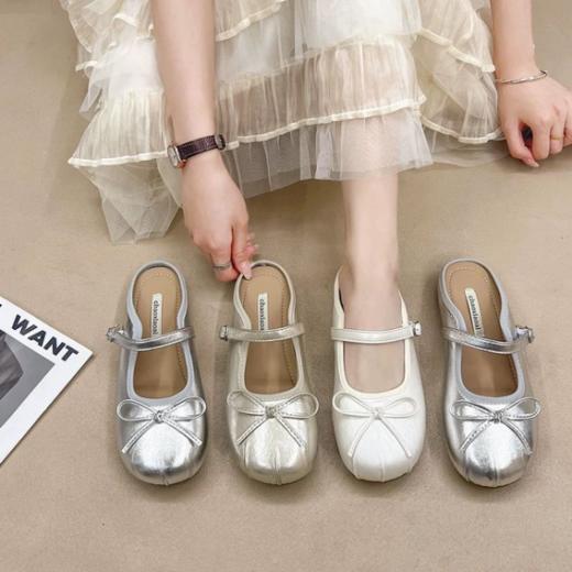 🌈【梵雅璐法式芭蕾半拖】2025年夏季新款百搭一脚蹬懒人法式芭蕾半拖，🌸脚感好❗能暴走的鞋子 🔺包头设计一脚蹬不露趾，鞋底特别软 🔺显腿细、显高显瘦、质感满满  商品图2