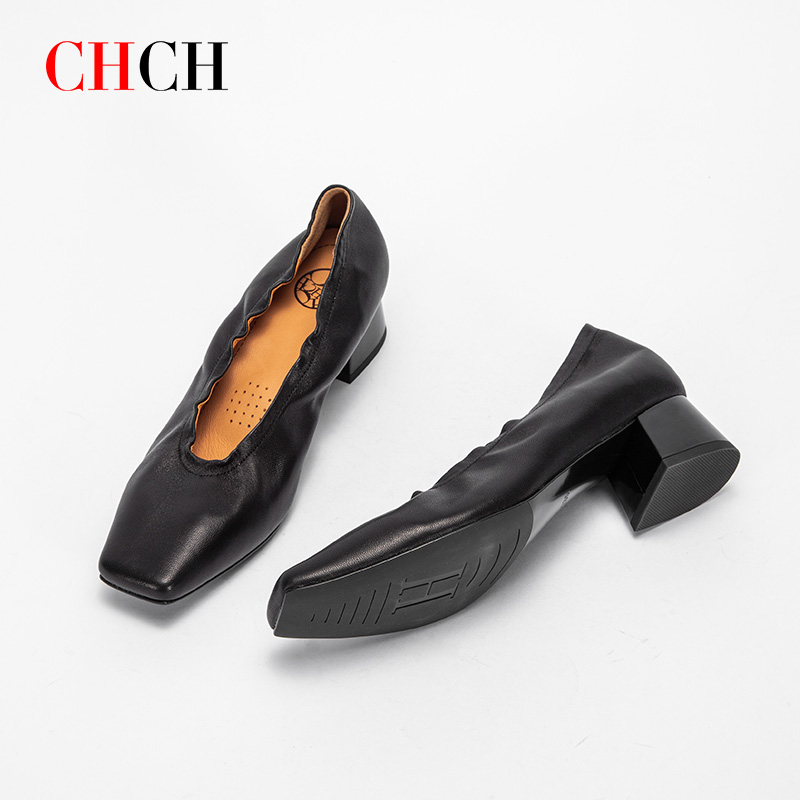 CHCH平衡鞋浅口牛皮休闲女单鞋CN2B5201